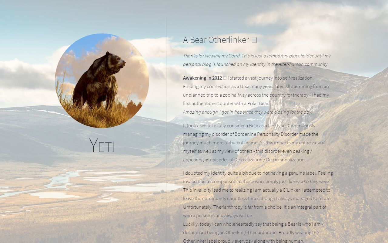 Carrd profile picture for @yeti